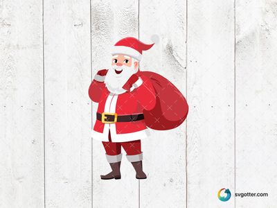 Santa Claus with Gift Sack, Best for holiday enthusiast, best on t-shirt, best to be applied with sublimation