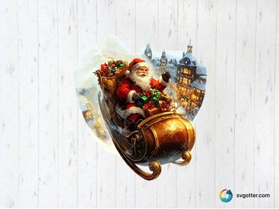 Santa's Festive Sleigh Ride, Best for holiday enthusiasts, best on wall art, best to be applied with sublimation