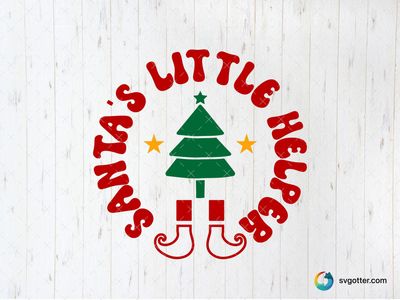 Santa's Little Helper Design, Best for holiday enthusiasts, best on t-shirts, best to be applied with heat transfer vinyl
