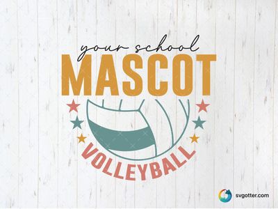 School Mascot Volleyball Design, Best for sports fans, best on t-shirt, best to be applied with screen printing
