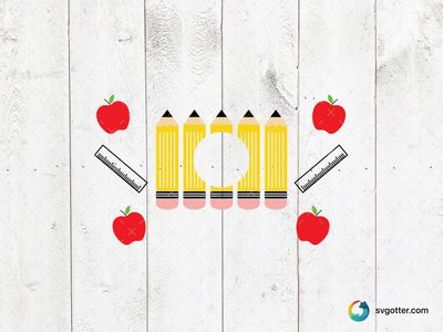 School Supplies Design, Best for teachers, best on tote bag, best to be applied with screen printing