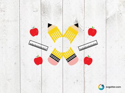 School Supplies Design, Best for teachers, best on tote bag, best to be applied with sublimation