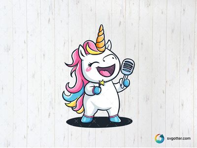 Singing Unicorn Cartoon, Best for children, best on t-shirt, best to be applied with sublimation