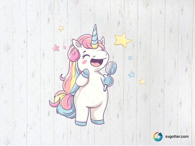Singing Unicorn with Stars, Best for children, best on t-shirt, best to be applied with sublimation