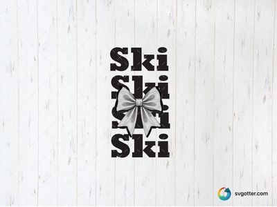 Ski Bow Design, Best for sports fans, best on t-shirt, best to be applied with heat transfer vinyl