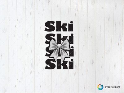 Ski Bow Design, Best for winter sports fans, best on t-shirt, best to be applied with heat transfer vinyl