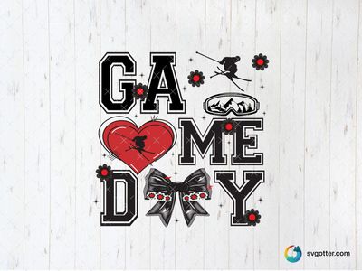 Ski Game Day Design, Best for sports fans, best on t-shirt, best to be applied with heat transfer vinyl
