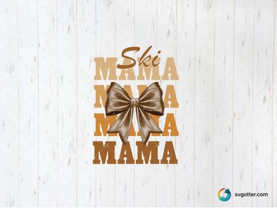 Ski Mama Bow Design, Best for mama, best on sweatshirt, best to be applied with heat transfer vinyl