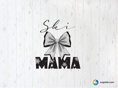 Ski Mama Bow Design, Best for mama, best on sweatshirt, best to be applied with heat transfer vinyl