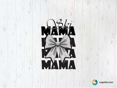 Ski Mama Bow Design, Best for mama, best on sweatshirt, best to be applied with heat transfer vinyl