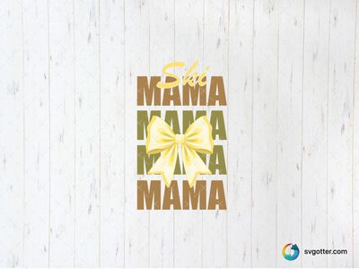 Ski Mama Bow Design, Best for mama, best on sweatshirt, best to be applied with heat transfer vinyl
