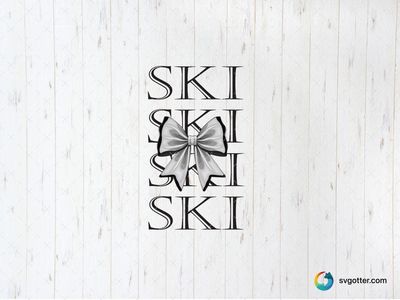 Skiing Bow Design, Best for sports fans, best on t-shirt, best to be applied with heat transfer vinyl