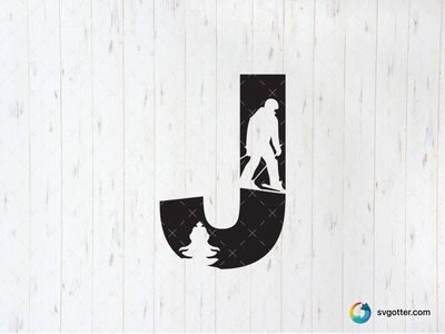 Skiing Letter J, Best for winter sports fans, best on t-shirt, best to be applied with screen printing