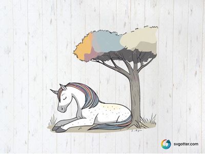 Sleeping Unicorn Under Tree, Best for children, best on wall art, best to be applied with sublimation