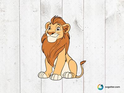 Smiling Cartoon Lion, Best for children, best on t-shirt, best to be applied with screen printing