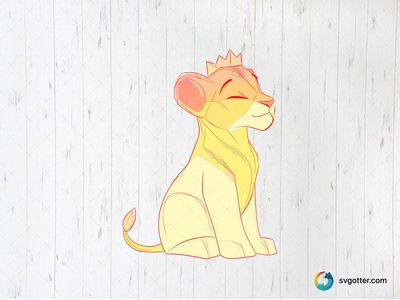 Smiling Cartoon Lion with Crown, Best for children, best on t-shirt, best to be applied with sublimation