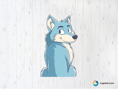 Smiling Cartoon Wolf, Best for children, best on t-shirt, best to be applied with sublimation