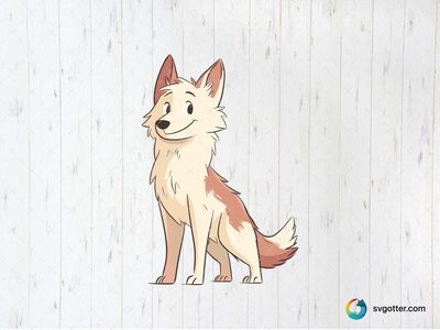 Smiling Cartoon Wolf, Best for children, best on t-shirt, best to be applied with sublimation