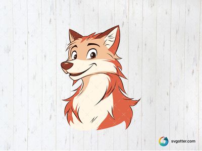 Smiling Cartoon Wolf, Best for children, best on t-shirt, best to be applied with screen printing
