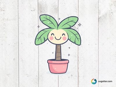 Smiling Palm Cartoon, Best for children, best on t-shirt, best to be applied with sublimation