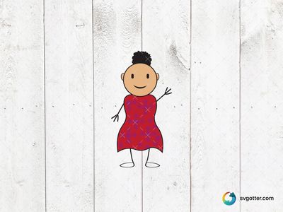 Smiling Stick Figure in Starry Dress, Best for family, best on t-shirt, best to be applied with screen printing