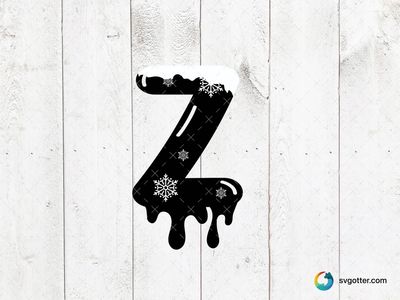 Snowy Letter Z, Best for winter enthusiasts, best on wall art, best to be applied with sublimation