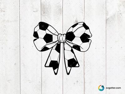 Soccer Ball Pattern Bow, Best for sports fan, best on t-shirt, best to be applied with sublimation
