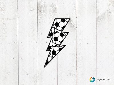 Soccer Lightning Bolt Icon, Best for sports fans, best on t-shirt, best to be applied with screen printing