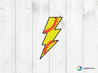 Softball Lightning Bolt Icon, Best for sports fans, best on t-shirt, best to be applied with heat transfer vinyl