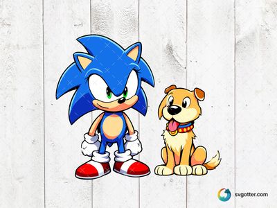 Sonic and Dog Duo, Best for gamers, best on t-shirt, best to be applied with screen printing