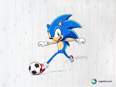 Sonic Playing Soccer, Best for gamers, best on t-shirt, best to be applied with sublimation