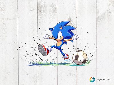 Sonic Playing Soccer, Best for gamers, best on t-shirt, best to be applied with screen printing