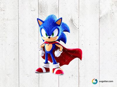 Sonic with Cape, Best for gamers, best on t-shirt, best to be applied with sublimation