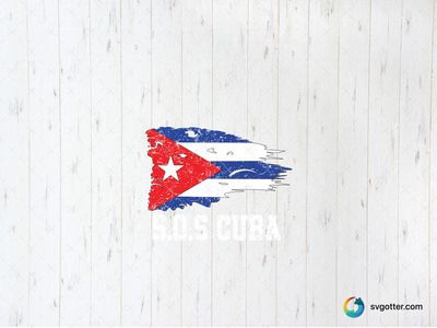 SOS Cuba Flag Design, Best for activists, best on t-shirt, best to be applied with screen printing