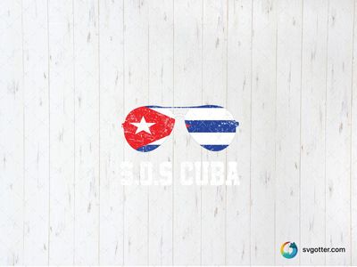 SOS Cuba Sunglasses Design, Best for activists, best on t-shirt, best to be applied with screen printing