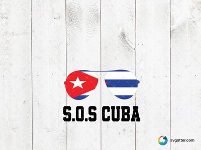 SOS Cuba Sunglasses, Best for activists, best on t-shirt, best to be applied with screen printing