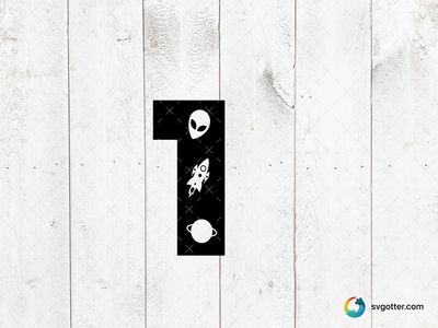 Space Themed Number One, Best for space enthusiasts, best on t-shirt, best to be applied with screen printing