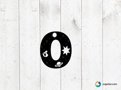 Space Themed Number Zero, Best for space enthusiasts, best on t-shirt, best to be applied with screen printing