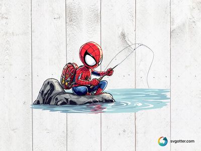 Spiderman Fishing Adventure, Best for comic enthusiasts, best on t-shirt, best to be applied with sublimation