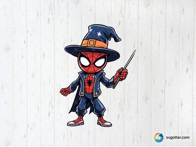 Spiderman Wizard Costume, Best for superhero fans, best on t-shirt, best to be applied with sublimation
