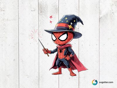 Spiderman Wizard Costume, Best for superhero fans, best on t-shirt, best to be applied with sublimation