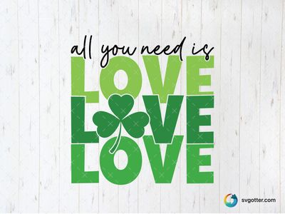 St Patrick's Day Love Design, Best for holiday enthusiast, best on t-shirt, best to be applied with heat transfer vinyl