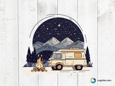 Starry Night Camping Adventure, Best for travelers, best on wall art, best to be applied with sublimation