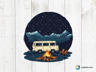 Starry Night Camping Scene, Best for travelers, best on wall art, best to be applied with sublimation