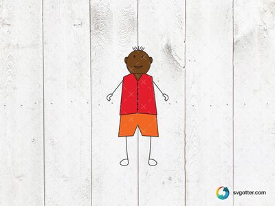 Stick Figure Child, Best for family, best on sticker, best to be applied with print and cut