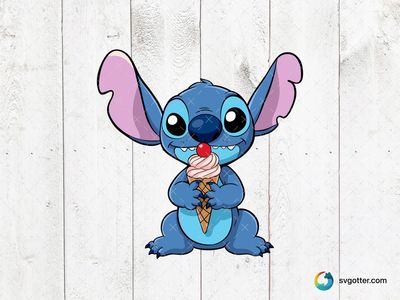 Stitch Enjoying Ice Cream, Best for Disney fans, best on t-shirts, best to be applied with sublimation