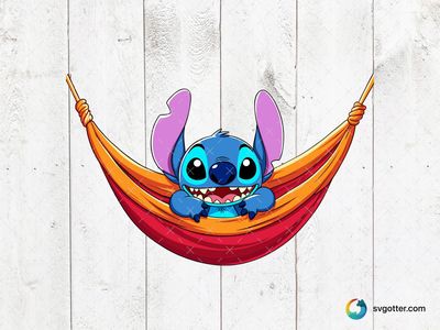 Stitch in Hammock, Best for child, best on t-shirt, best to be applied with sublimation