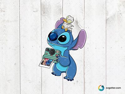 Stitch with Camera, Best for child, best on t-shirt, best to be applied with sublimation