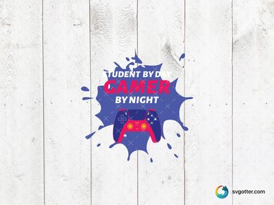 Student by Day Gamer by Night, Best for students and gamers, best on t-shirts and hoodies, best to be applied with heat transfer vinyl
