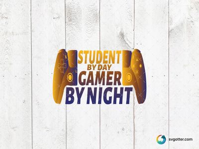 Student By Day Gamer By Night, Best for students and gamers, best on t-shirts and hoodies, best to be applied with screen printing or heat transfer vinyl